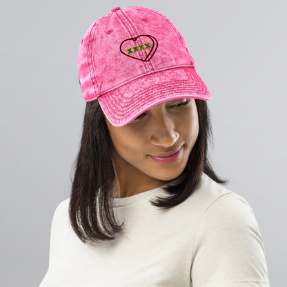 Mutant Kisses "X" Embroidered Cotton Twill Hat