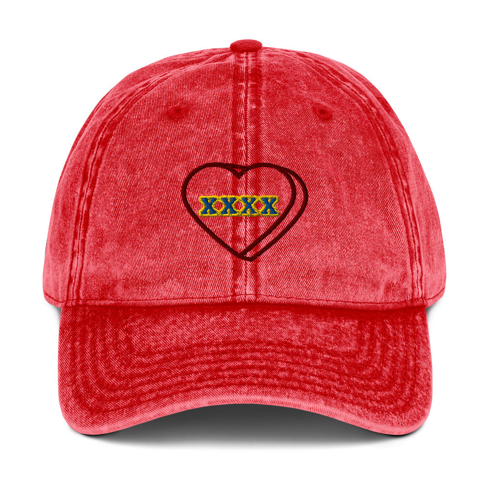 Mutant Kisses "X" Embroidered Cotton Twill Hat