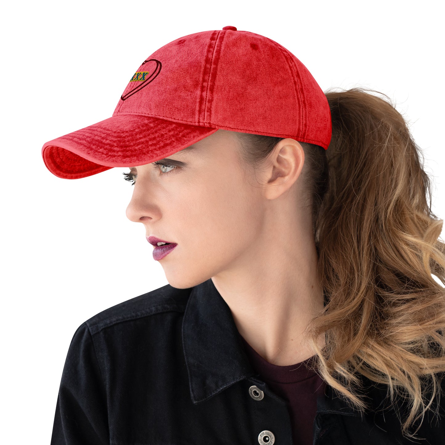 Mutant Kisses "X" Embroidered Cotton Twill Hat