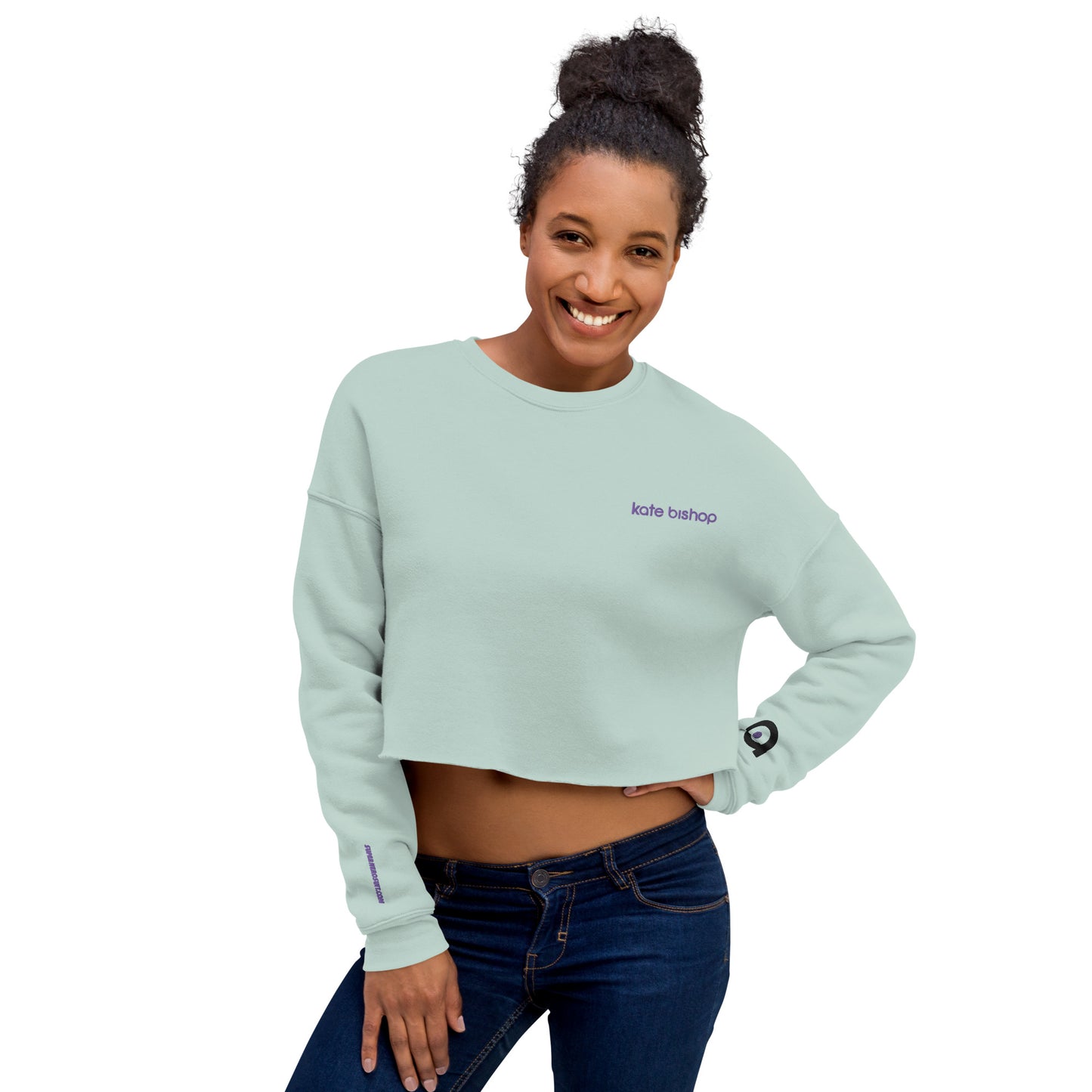 Kate Bishop Embroidered Women's Crop Sweatshirt